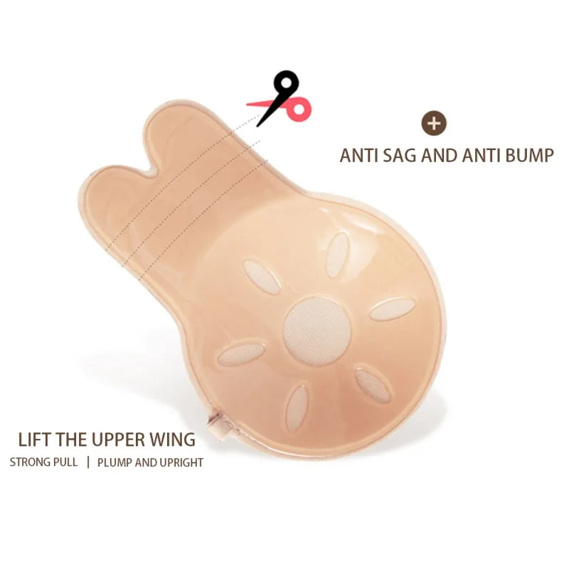 Стикер с заячьими ушками противоскользящий невидимый бюстгальтер застежкой