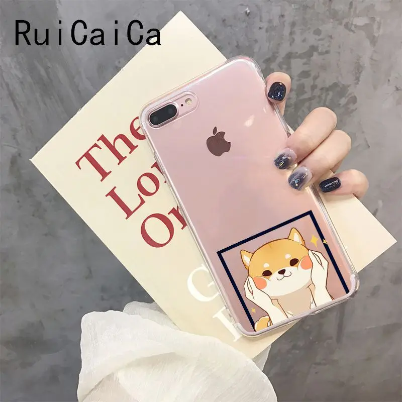RuiCaiCa Шиба ину собака Красочный милый чехол для телефона iPhone 8 7 6 6S Plus 5 5S SE XR X XS MAX 10