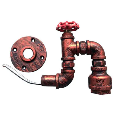 Red Rust Креативный настенный светильник из ржавой водопроводной трубы в стиле ретро, железный промышленный ветровой E27 светодиодный настенный светильник-бра для гостиной, спальни, ресторана, бара - Цвет абажура: Red Rust