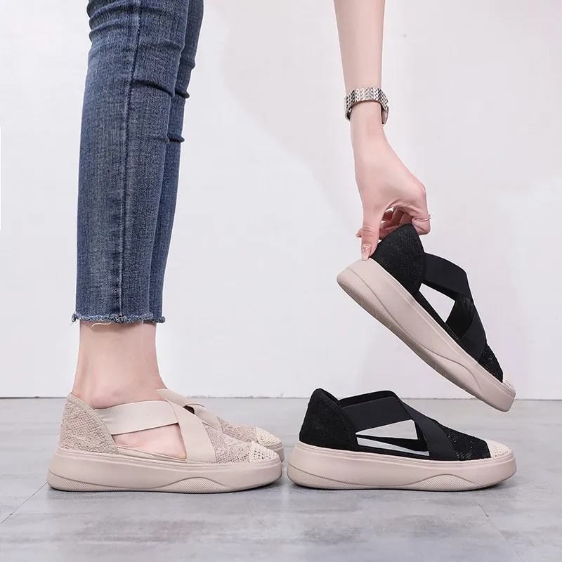 

Summer New Style Mesh Baotou Lace Breathable Women's Sandals Women's Super Hot Casual Sports Women's Shoes Casual Thick Bottom