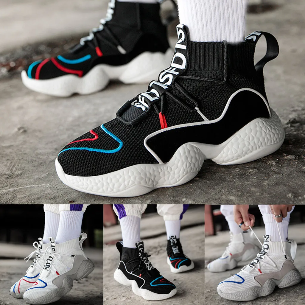 New Style Breathable Basketball Shoes Mens Boys High Top Shockproof Sneakers Non-slip Basket Zapatillas Hombre#g4 | Спорт и