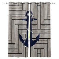 wood texture marine anchor window curtains for living room bedroom kitchen modern curtains home decoration drapes blinds