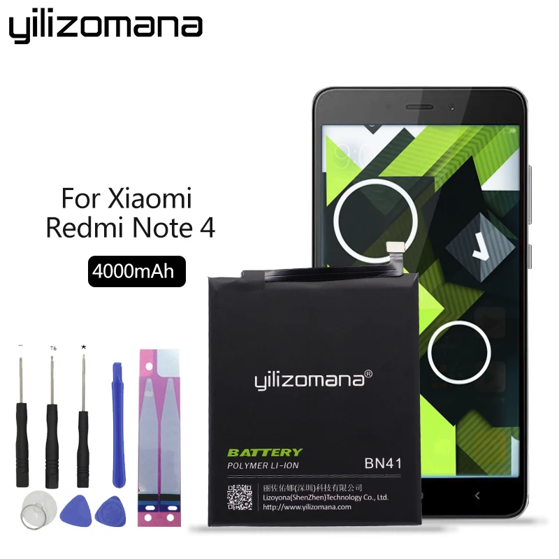 Аккумулятор YILIZOMANA BN41 для Xiaomi Redmi Note 4 / 4X 4000 мАч|Аккумуляторы мобильных телефонов| |