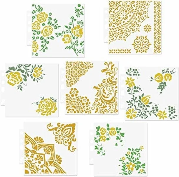 7 шт./компл. цветочный трафарет Мандала для рисования на дереве стены искусство