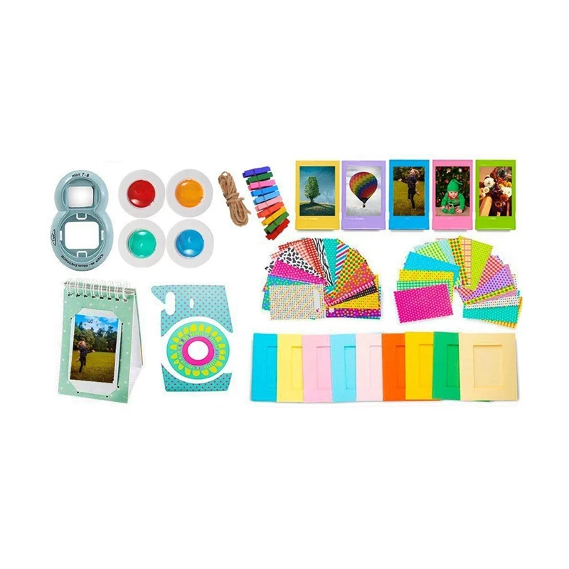 

FOR Fujifilm Instax Mini 9 Outfit Accessories- Protective Case, Hanging Frames, Filters & Selfie Lens, Photo Album, Film Decor S