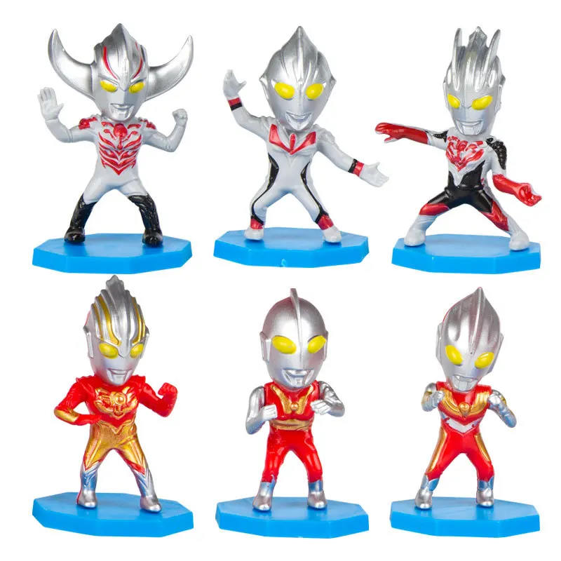 6 шт./лот мультяшная модель Ultraman фигурка супергероя экшн-игрушки украшение торта