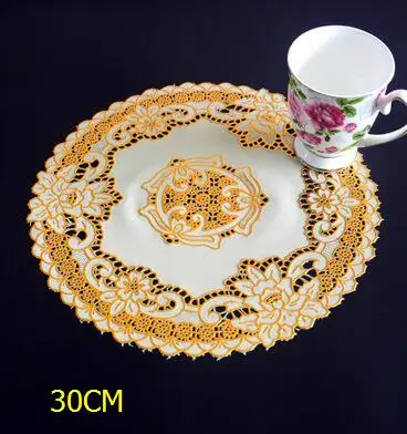6pcs 6 шт. бронзовые кружева ПВХ коврик для столового стола Золотой подстаканник водонепроницаемый изоляционный коврик посуда принадлежности для ресторанов - Цвет: 6pcs