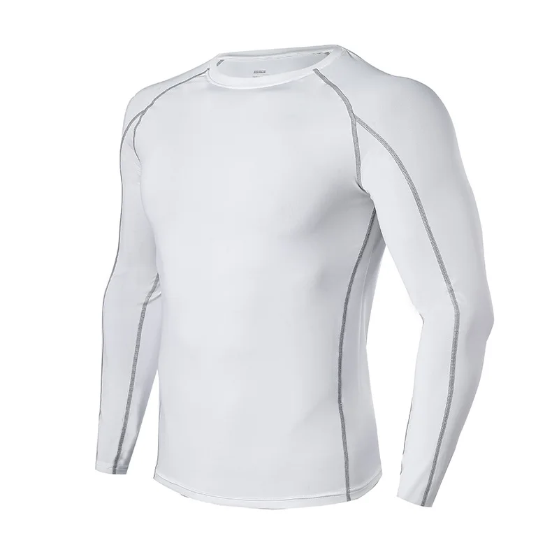 Осенняя марафонская спортивная тренировочная футболка с круглым вырезом на длинных рукавах из быстросохнущей дышащей ткани и прочные тайтсы PRO Stretch Wear.