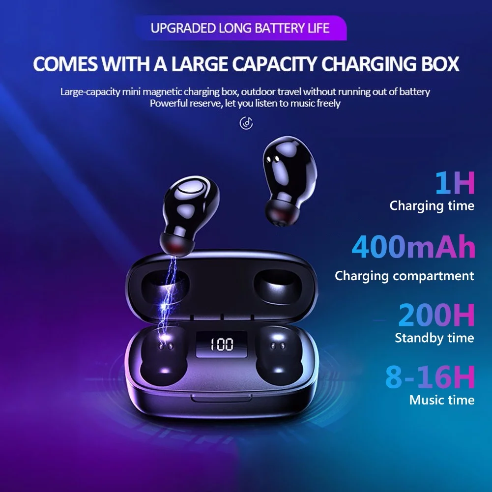 S9 TWS Bluetooth 5.0 Wireless Mini HiFi In-Ear Earphones Earbuds for iOS Android Phone Portable Accessories | Электроника
