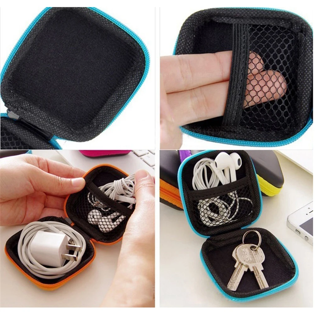 

Waterproof EVA Portable Zipper Closure Earphones Memory Card U Disk Dust-proof Storage Bag Container