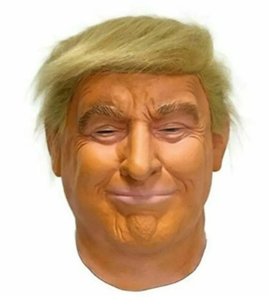 

Маска Дональда Трампа Mascarello, латексные Реалистичные Маски для косплея, головной убор президента США, маски на Хэллоуин, подарок