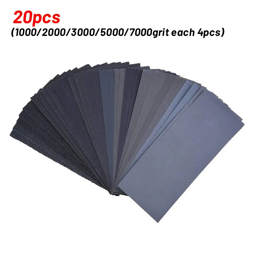 

20 шт./комплект, наждачная бумага 9*3,6 "1000/2000/3000/5000/7000, зернистость