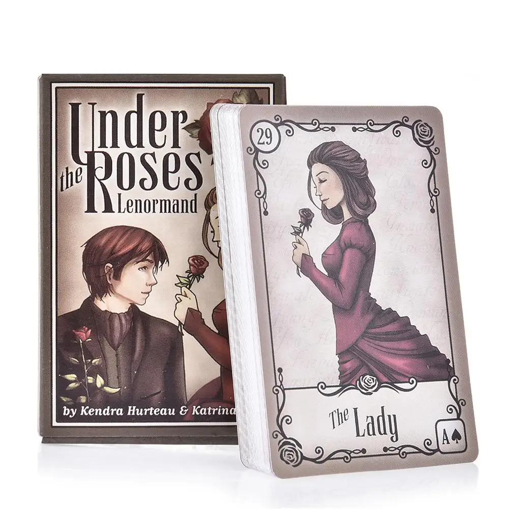 Под розами Lenormand 39 карты колода часы башня Kendra Hurteau любовь Oracle Таро игра игрушка