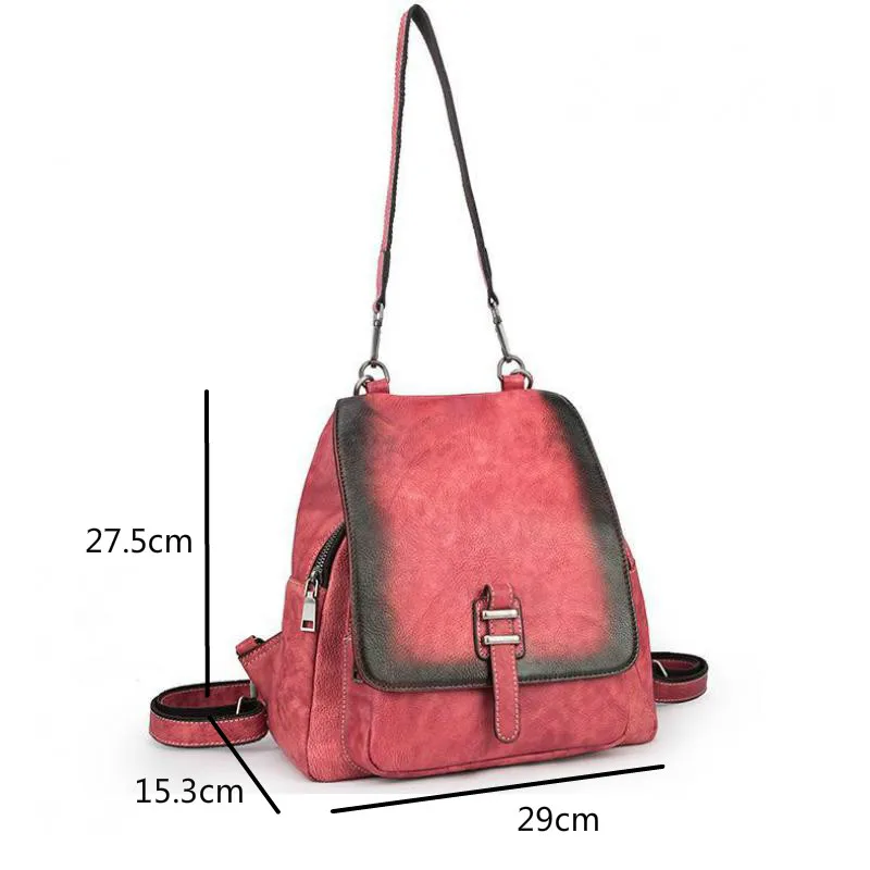 

YourSeason Vintage Shoulder Bag Female Backpack 2021 Retro Solid Color Ladies Cowhide Travel Backpack Genuine Leather