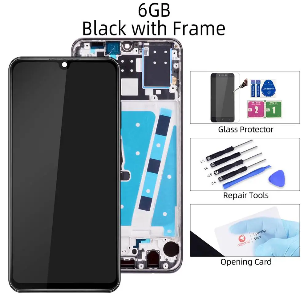 Дисплей для HUAWEI P30 Lite ЖК-дисплей Дисплей Сенсорный экран дигитайзер в сборе с рамкой для HUAWEI Nove/4e Запчасти для дисплея - Цвет: 6G Black with Frame