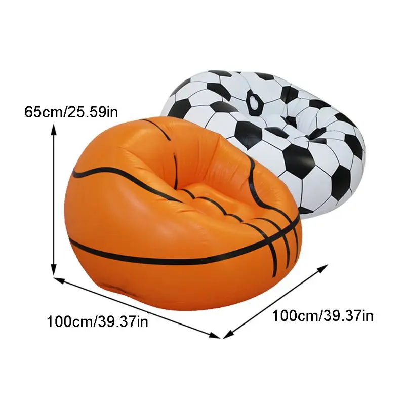 

Waterproof Inflatable Sofa Basketball / Football Shape Lounger Chair for Adult Kids Couch