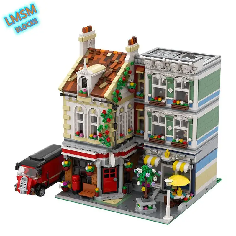 

city Square Post Office Architecture Building Blocks City Classic Series View Blocks Educational collection Children's Toys