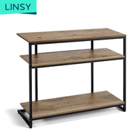linsy hallway bedroom 40 inches tall entryway table open shelves metal frame %cf%80 design living room 3 tier console table ls208n2