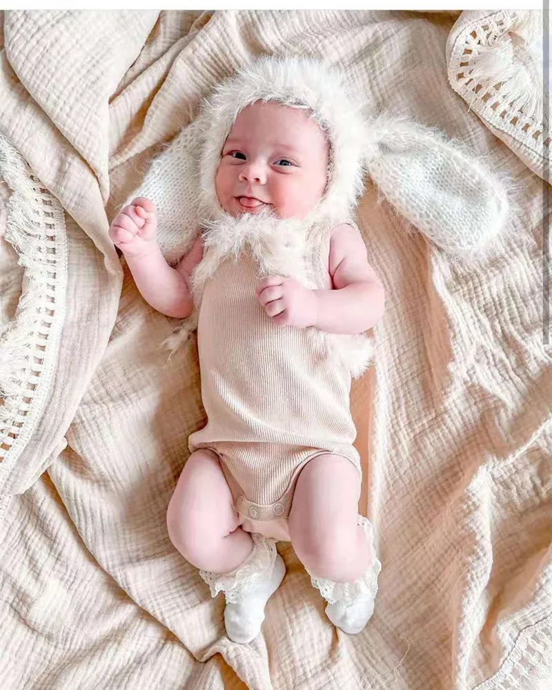 Детское муслиновое одеяло Двухслойное банное полотенце с бахромой и кисточками