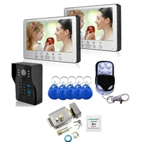 video intercom 7 inch monitor wired video door phone doorbell kit rfid passworddoor lockswitch