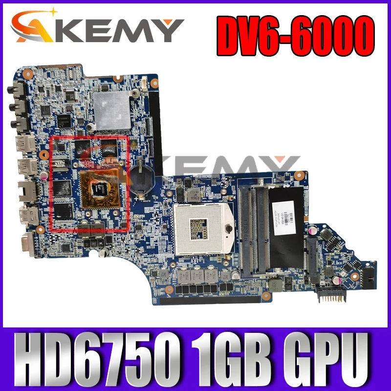 

650854-001 665284-501 665281-601 для HP Pavilion DV6T DV6-6000 Материнская плата ноутбука DDR3 HD6750 1 ГБ GPU 100% полностью протестирована
