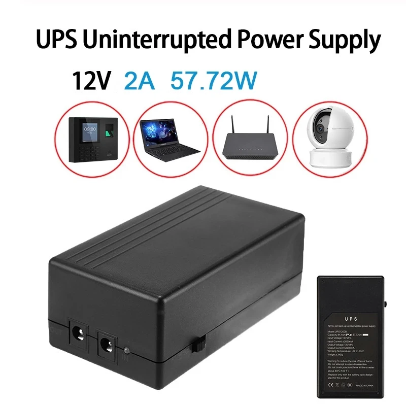 12V 2A 57.72W Security Standby Power Supply UPS Uninterrupted Backup Mini Battery For Camera Router Shiping From RU | Электроника