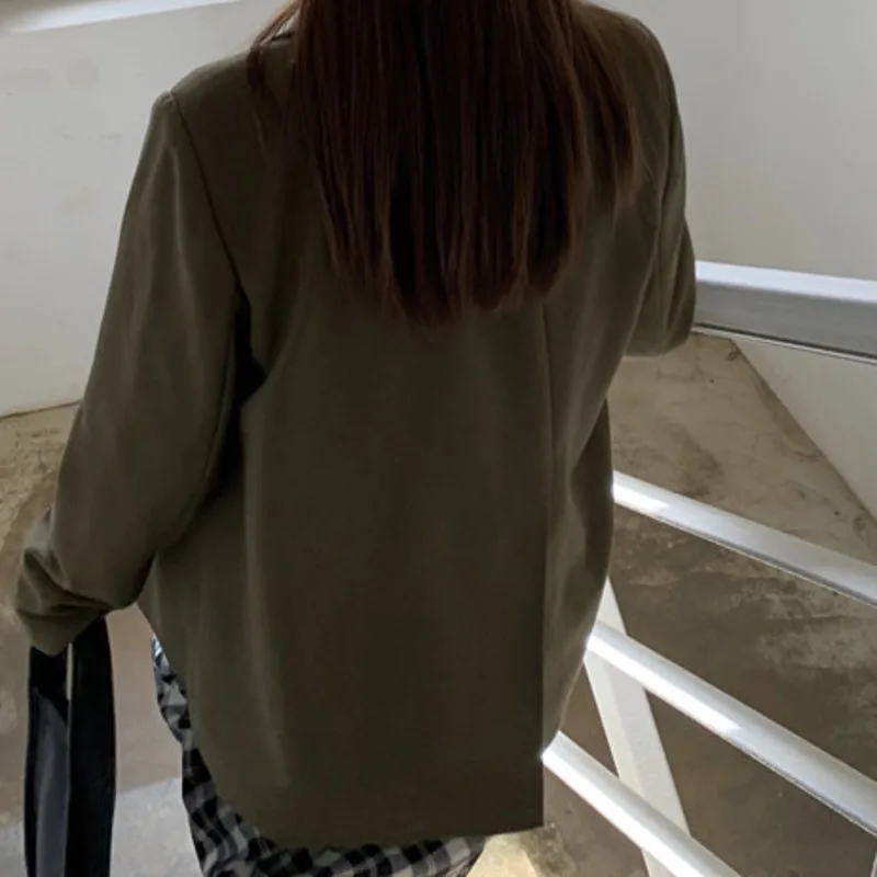 

2021 Spring Blazer Women Double Breasted Suits Jacket Official Ladies Loose Elegant Casual Office Outwear Autumn