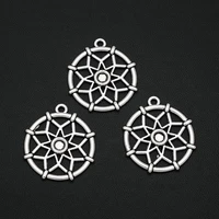 10pcslots 27x31mm antique silver plated dreamcatcher charms pendants for diy earring bracelets necklace jewelry making findings
