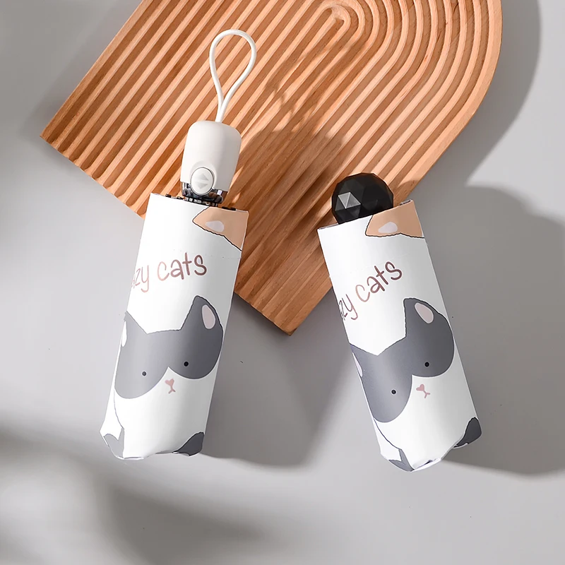 Ветрозащитный Портативный мини зонт 3/5 складной мультяшный зонтик от дождя для