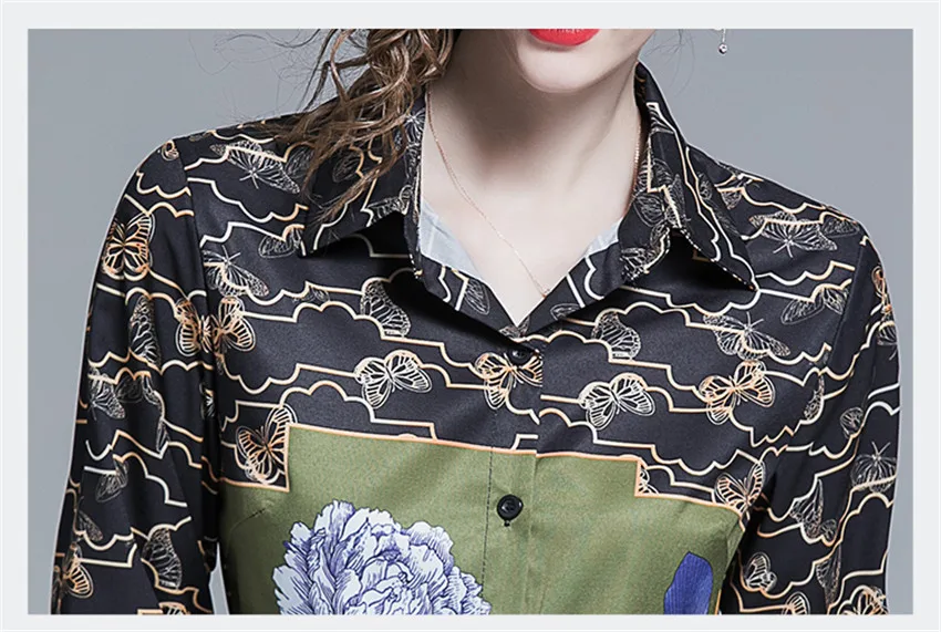 Винтажная женская рубашка с длинным рукавом, осень, Подиумные топы, Blusas Mujer De Moda, высокое качество, женские модные блузки Blusa Feminina