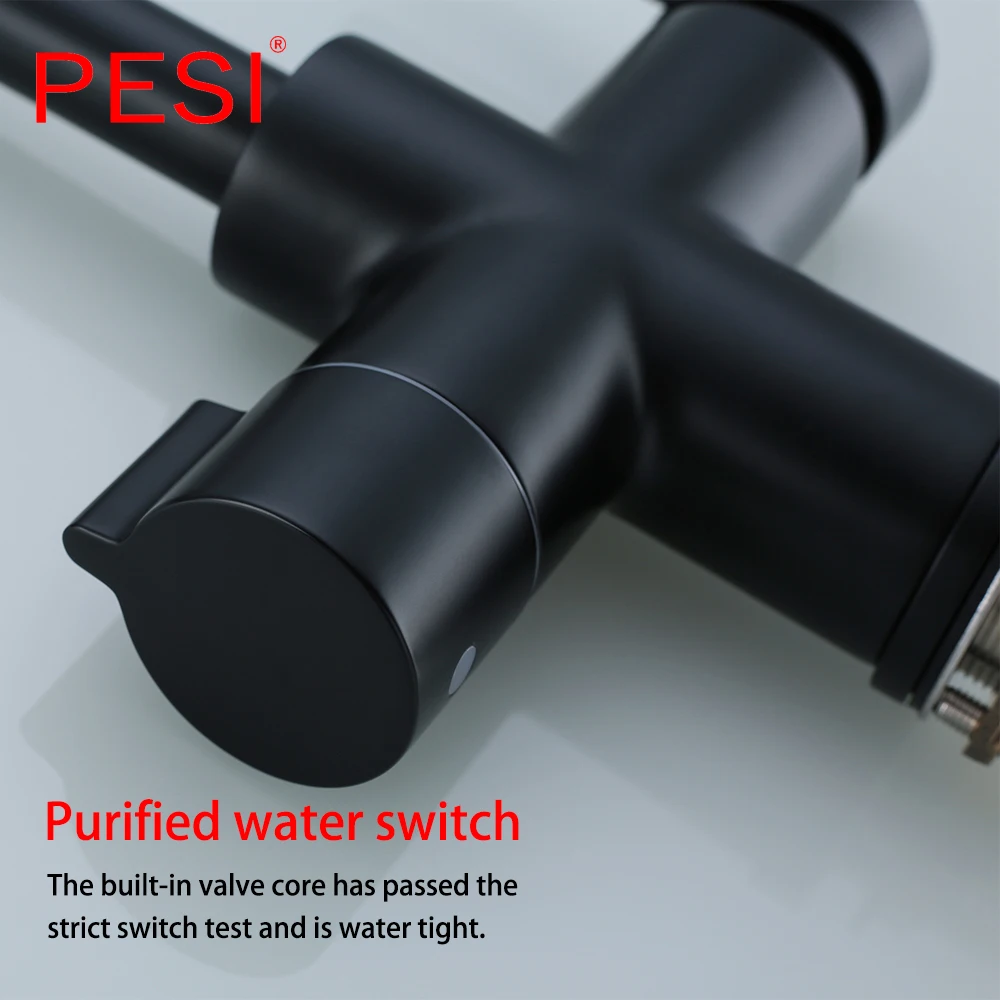 Смеситель для питьевой воды черный изгиб смеситель кухонной раковины вращение