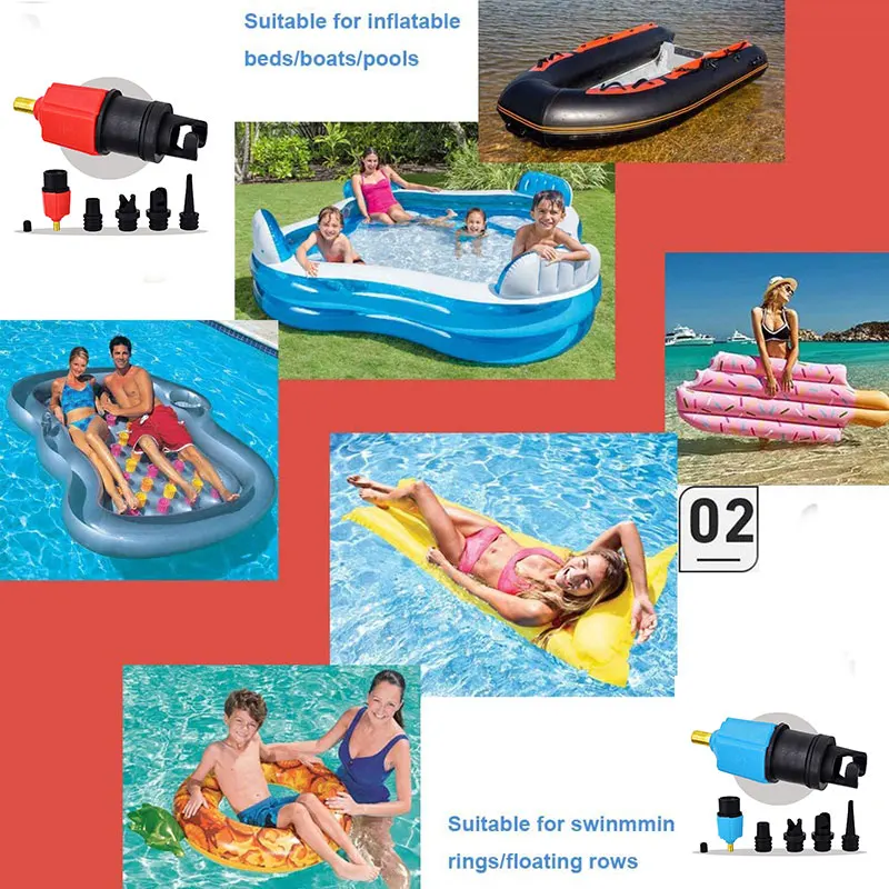 

Inflatable Pump Adaptor Air Pump Converter with 4 Types Air Valve Nozzles Multifunction Conversion Head FEA889