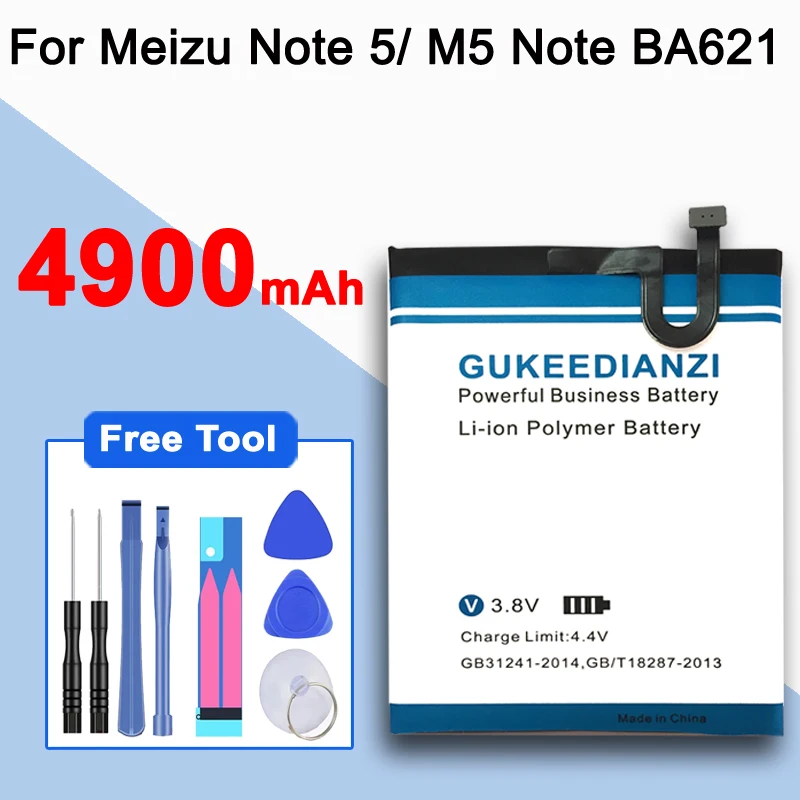 BA621 Note 5 4900mAh 4900 мАч Высокая батарея BA621/BA612/BT15/BT61/BT68 для Meizu Note 5 M5 Note/M5 5S M5s/M3 M3s/M3 Note L681H M681H аккумулятор для телефона - Цвет: BA621 Note 5 4900mAh