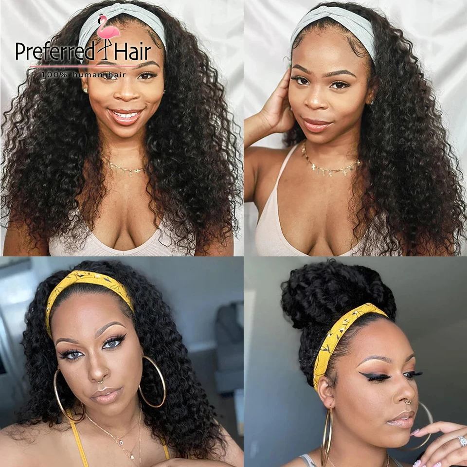 Предпочтительный парик из натуральных черных вьющихся человеческих волос