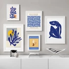 Абстрактное художественное украшение для дома, холст, французский Анри Матисс, голубые обнаженные плакаты, HD вырез, Настенная картина для гостиной