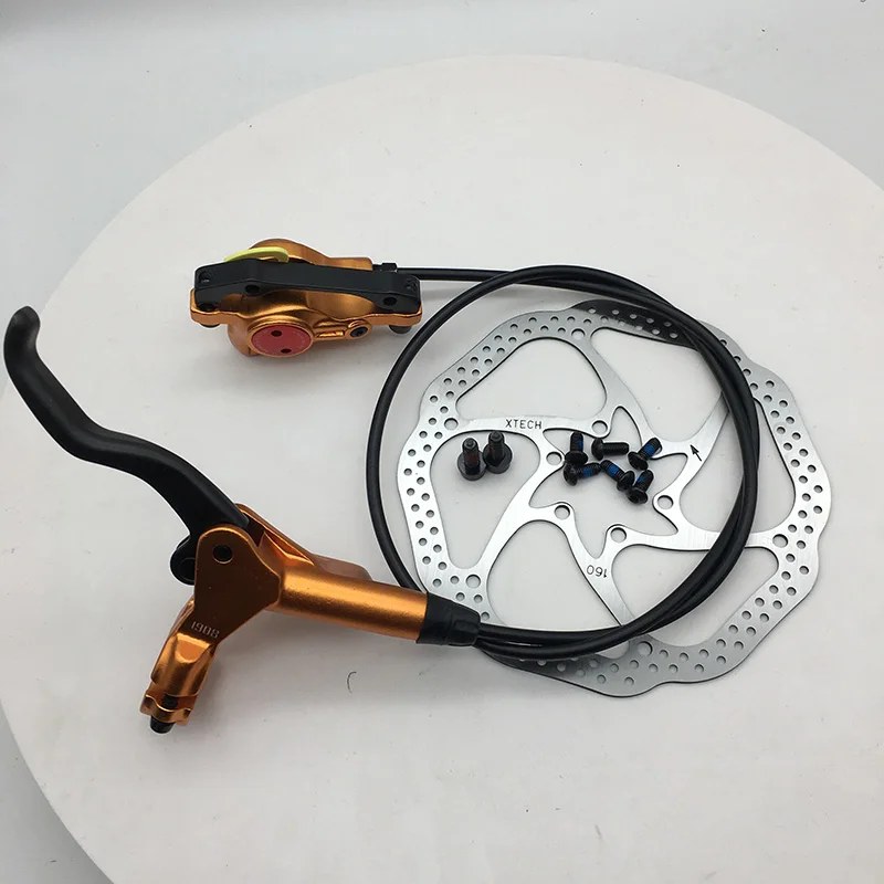 Gold front w rotor Зум HB-875 тормоз Велосипедное Сиденье гидравлический диск тормозной зажим горный велосипед тормоз лучше, чем M395 M447 правый передний левый задний - Цвет: Gold front w rotor