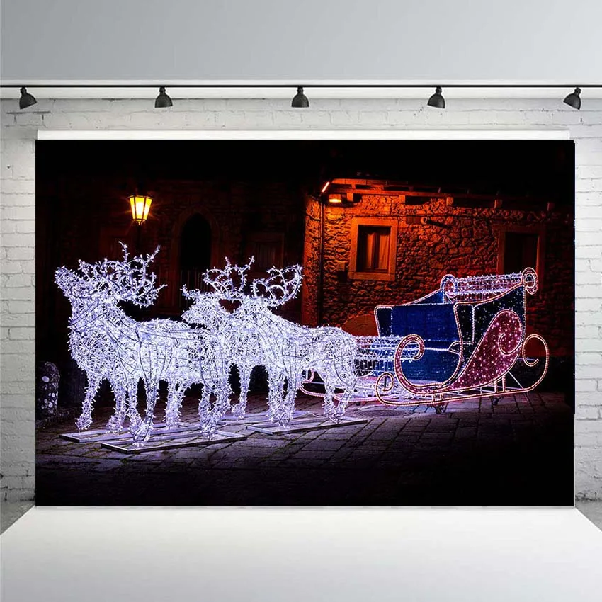 MEHOFOTO домашний декор в виде рождественского венка оленей сани Street ночные огни