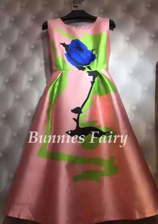 BunniesFairy Весна Осень Хепберн Винтаж Ретро Пастельные цветы цветочный принт Высокая талия платье-майка без рукавов Vestidos - Цвет: 19