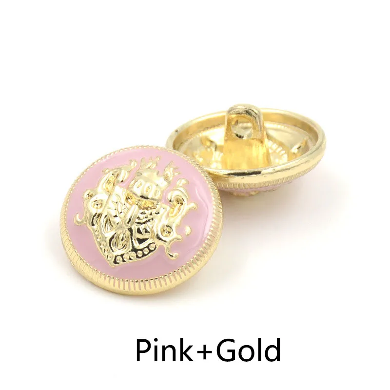 pinkgold 10/20 штук Модные металлические пуговицы Винтаж золото декоративной пуговицей для пальто куртка DIY Botones для шитья одежды аксессуары D4-7 - Цвет: pinkgold
