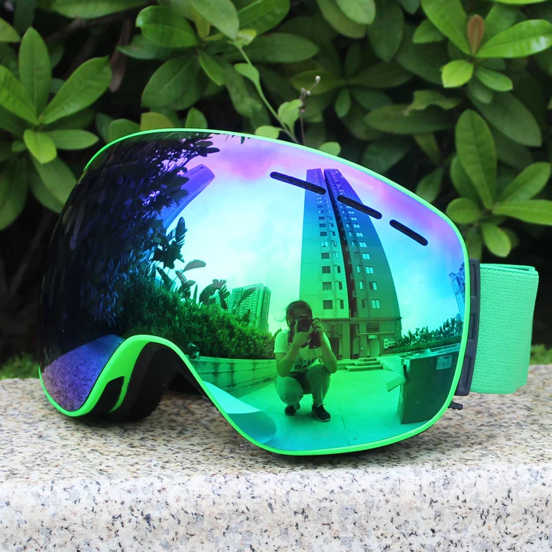 Лыжные очки с магнитными двухслойными линзами поляризационные незапотевающие