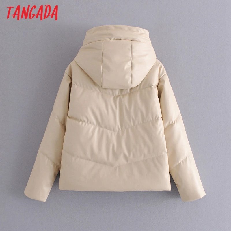 

Tangada Women Oversize Hood Parkas Thick 2020 Winter Long Sleeve Zipper Pockets Female Warm Coat QN23