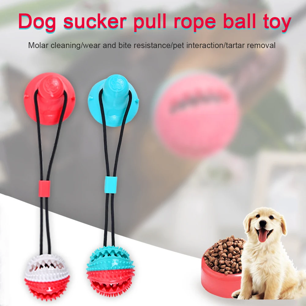 

2020 Dog Toys Dog Sucker Molar Toy Chew Toy Pet Double Drawstring Leaking Ball Dog Toys For Aggressive Chewers Bite Resistant