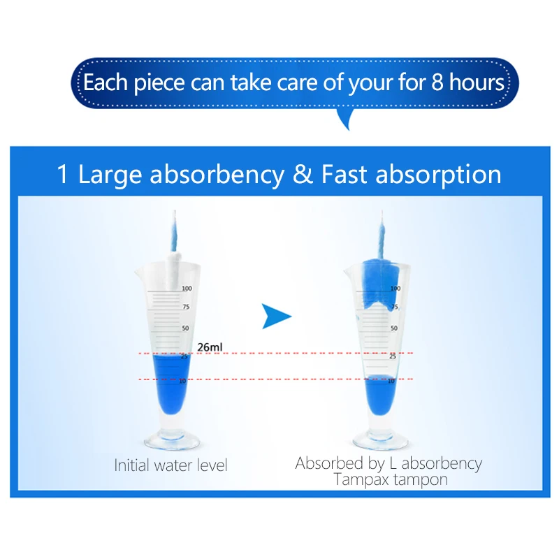 50 шт. Tampax жемчужные тампоны хлопковая сердцевина легкая обычная