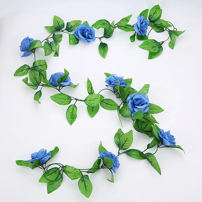 2 4 м шелковые искусственные розы цветы лоза с 19 группами листьев для дома свадьбы