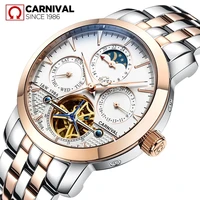 carnival luxury brand gold automatic watch men fashion waterproof luminous calendar automatic wristwatch clock relogio masculino