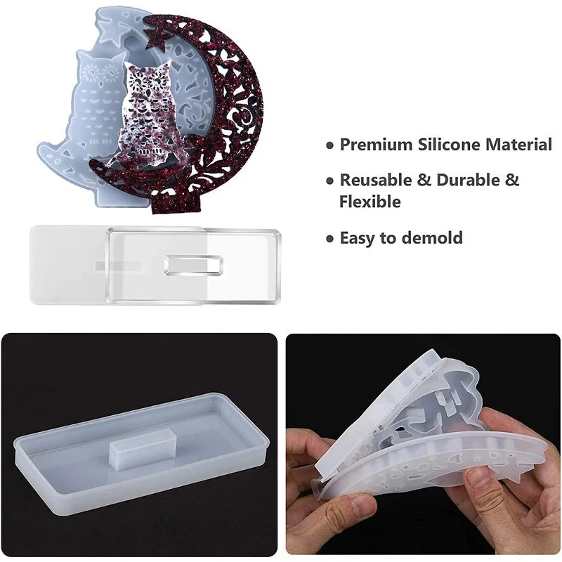 DIY Полумесяца Сова Форма для литья под давлением висячий силиконовые формы