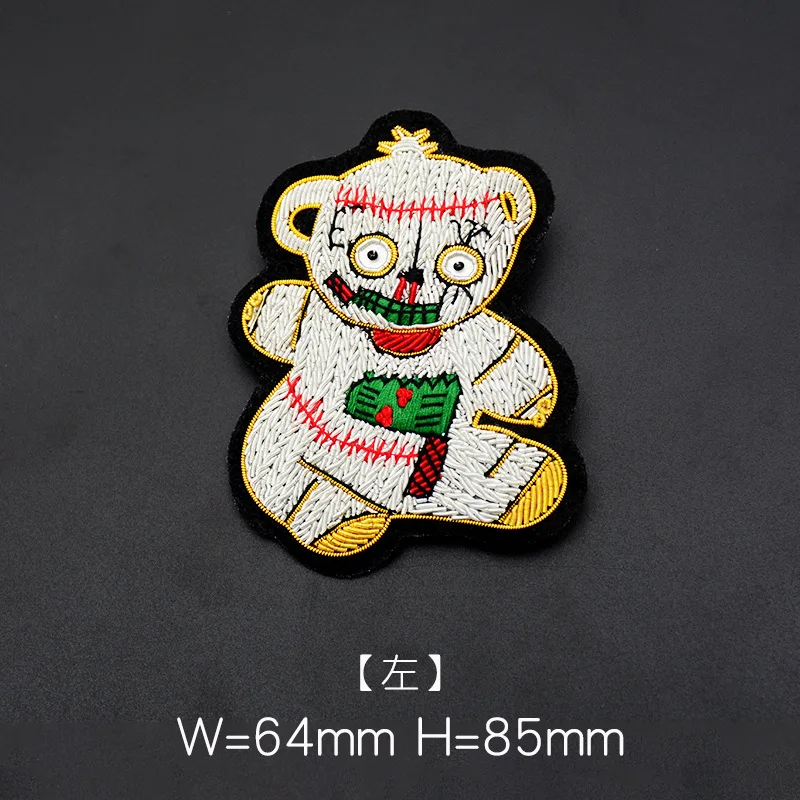 

Indian silk embroidery patch bear animal cartoon patches for hats bag badges applique patches for clothing CA-1269