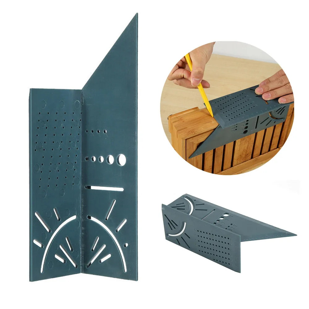 Деревообработка 3D Mitre угол измерительная линейка квадратный размер измерительный инструмент с манометром линейка инструменты по дереву писец Т-типа 90 градусов B4