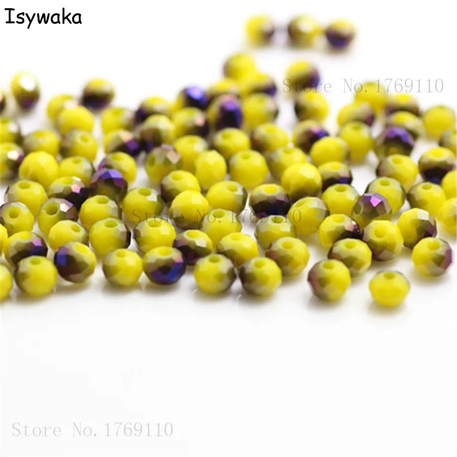 

Wholesale Solid Yellow Purple Colors 4mm 300pcs Rondelle Austria Crystal Glass Beads Loose Faceted Round Beads Jewelry Making