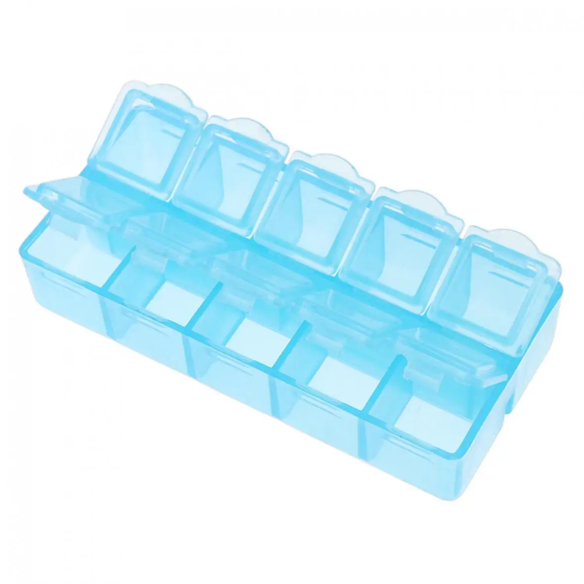 3Colors Small 10Grid PP Double Row Multipurpose Container Storage Box Fit for Household Daily/Cosmetic/Jewelry/Tool Parts - купить по